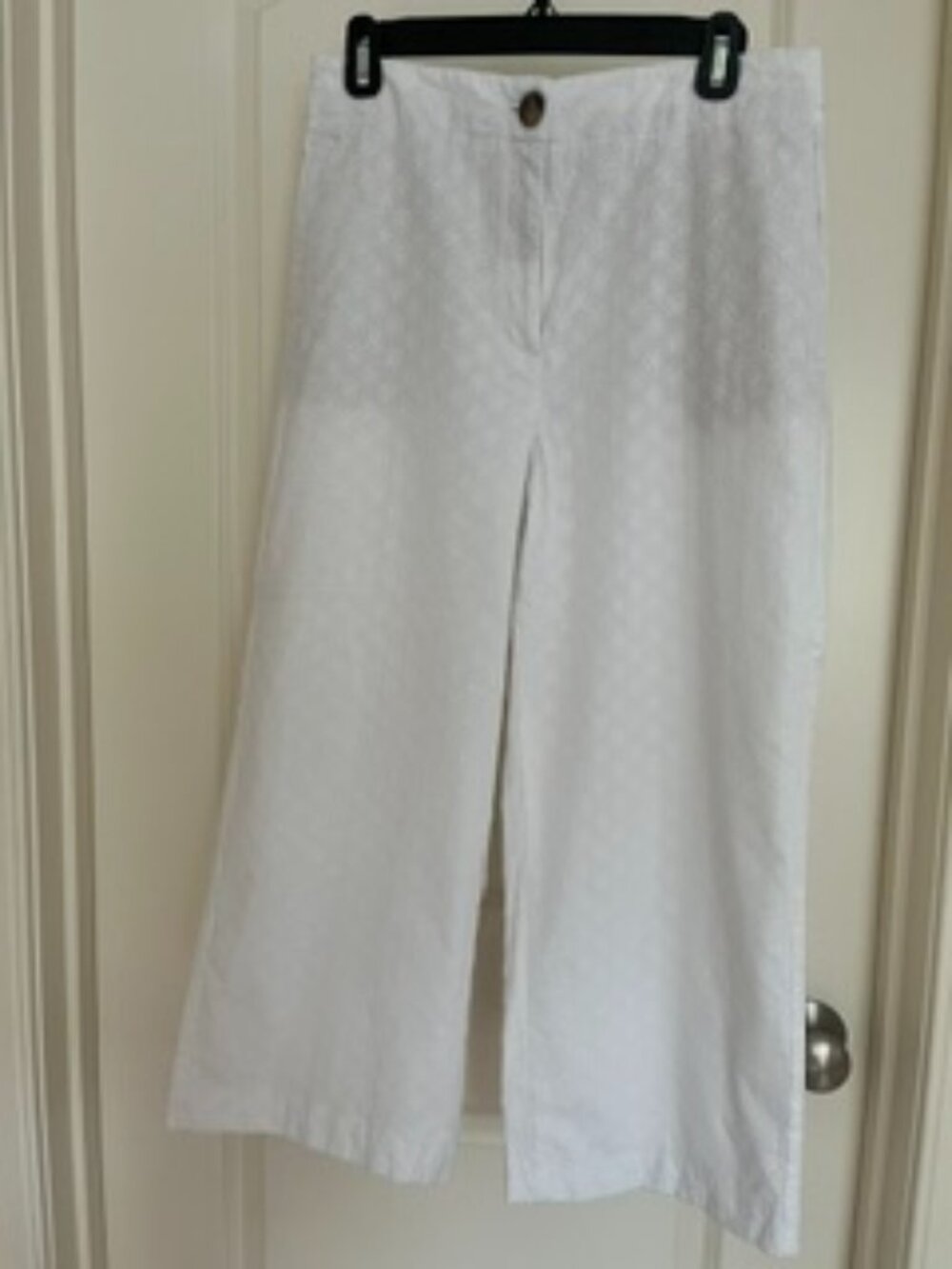 White Eyelet Cropped Pants | Cotton Blend | Summer Vacation | Ann Taylor